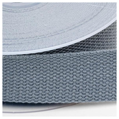 Cotton Basket Weave Webbing 30mm in grey