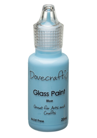 Blue Dovecraft Glass Paint. Use to upcycle old glass objects or decorate glass surfaces.