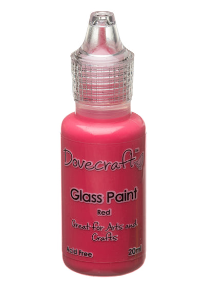 Red Dovecraft Glass Paint. Use to upcycle old glass objects or decorate glass surfaces.