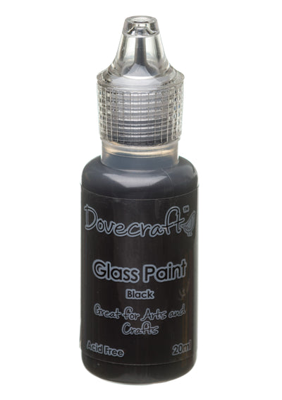 Black Dovecraft Glass Paint. Use to upcycle old glass objects or decorate glass surfaces.