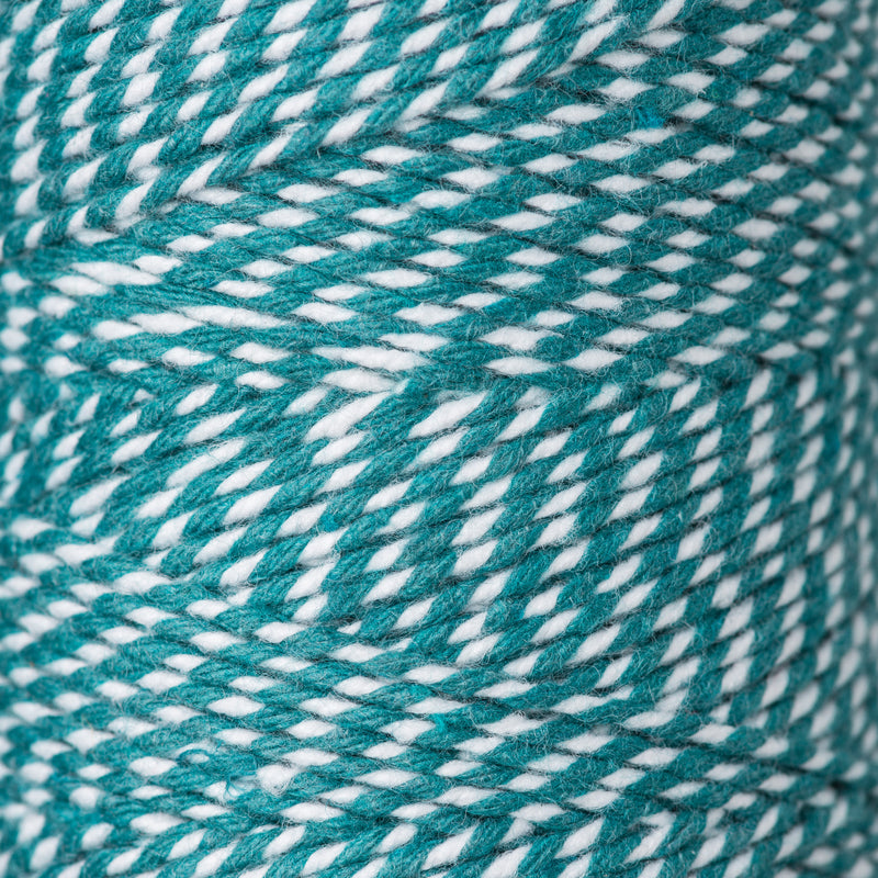 2mm Bright Bakers Twine/String in striped eton blue and white