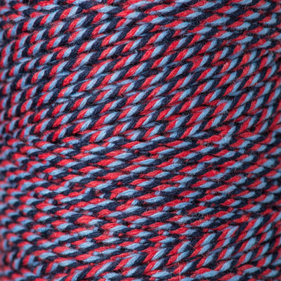 2mm Bright Bakers Twine/String in striped navy blue, sky and red
