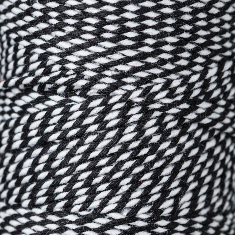 2mm Bright Bakers Twine/String in striped black and white