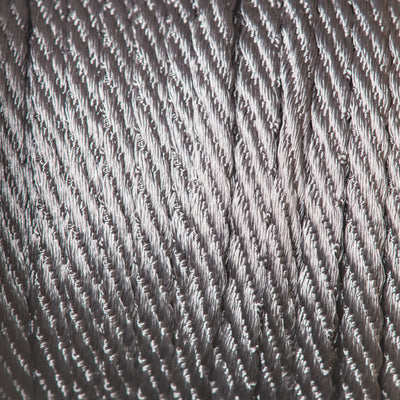 5mm Silky and shiny Barley Twist Rope Cord by Berisfords in smoked grey 669