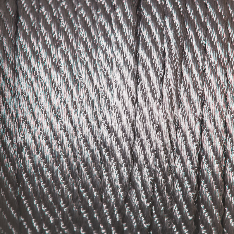 5mm Silky and shiny Barley Twist Rope Cord by Berisfords in smoked grey 669