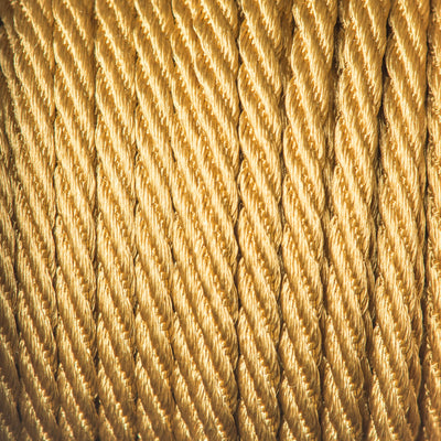 5mm Silky and shiny Barley Twist Rope Cord by Berisfords in honey gold 678