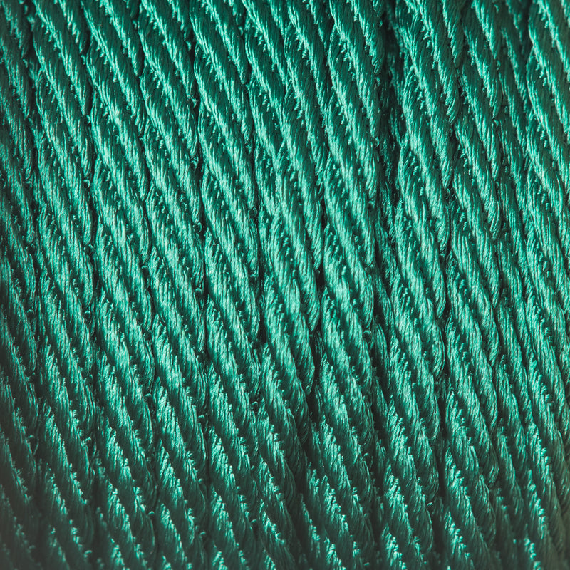 5mm Silky and shiny Barley Twist Rope Cord by Berisfords in hunter green 455