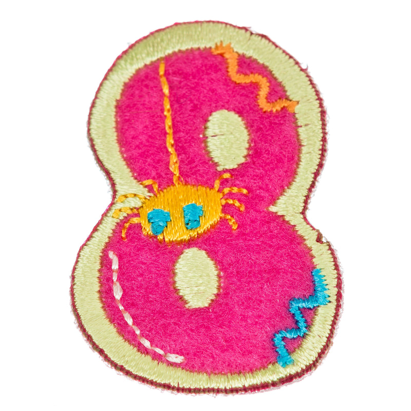 embroidered appliqué number motifs