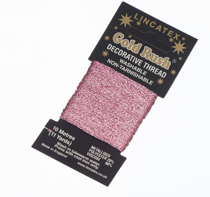 Decorative Christmas Metallic Glitter Thread Lincatex Embroidery Sewing Craft 10m Card in pink