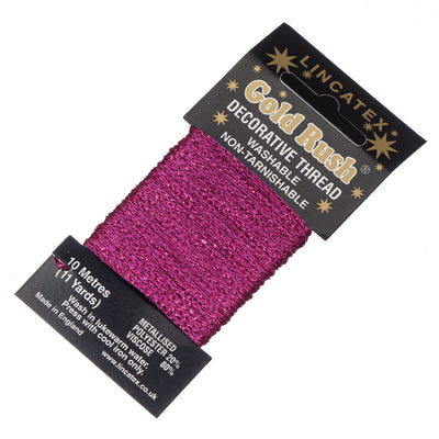Decorative Christmas Metallic Glitter Thread Lincatex Embroidery Sewing Craft 10m Card in cerise pink