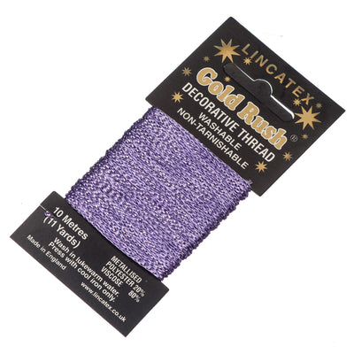 Decorative Christmas Metallic Glitter Thread Lincatex Embroidery Sewing Craft 10m Card in lilac purple