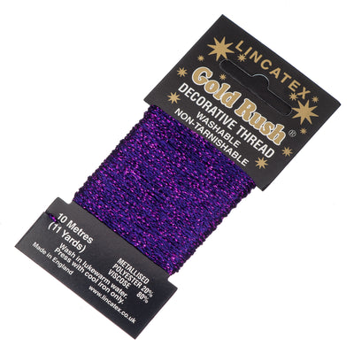 Decorative Christmas Metallic Glitter Thread Lincatex Embroidery Sewing Craft 10m Card in purple