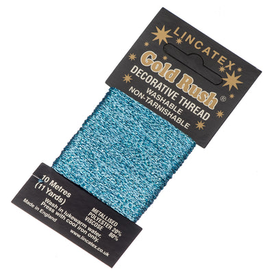 Decorative Christmas Metallic Glitter Thread Lincatex Embroidery Sewing Craft 10m Card in light blue