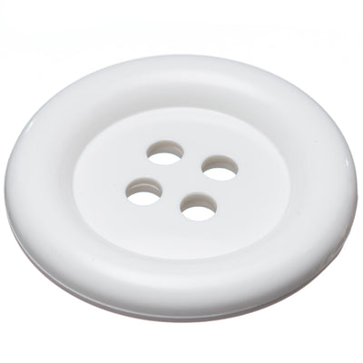 Large 51mm plastic clown costume buttons in white