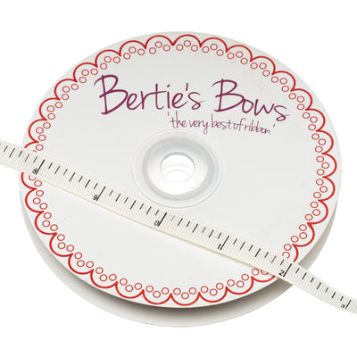 Bertie's Bows grosgrain printed tape measure inches ribbon in ivory