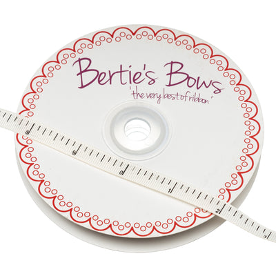 Bertie's Bows Grosgrain Ribbon with Tape Measure print in Inches in Ivory
