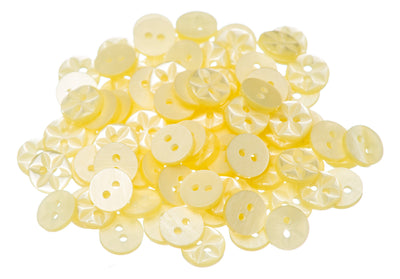 Star round plastic buttons in yellow