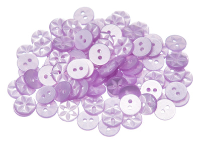Star round plastic buttons in lilac