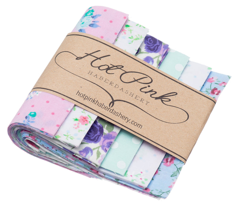 Shabby Chic patterned polycotton fabric 10x10cm 4" patchwork and quilting squares charm packs