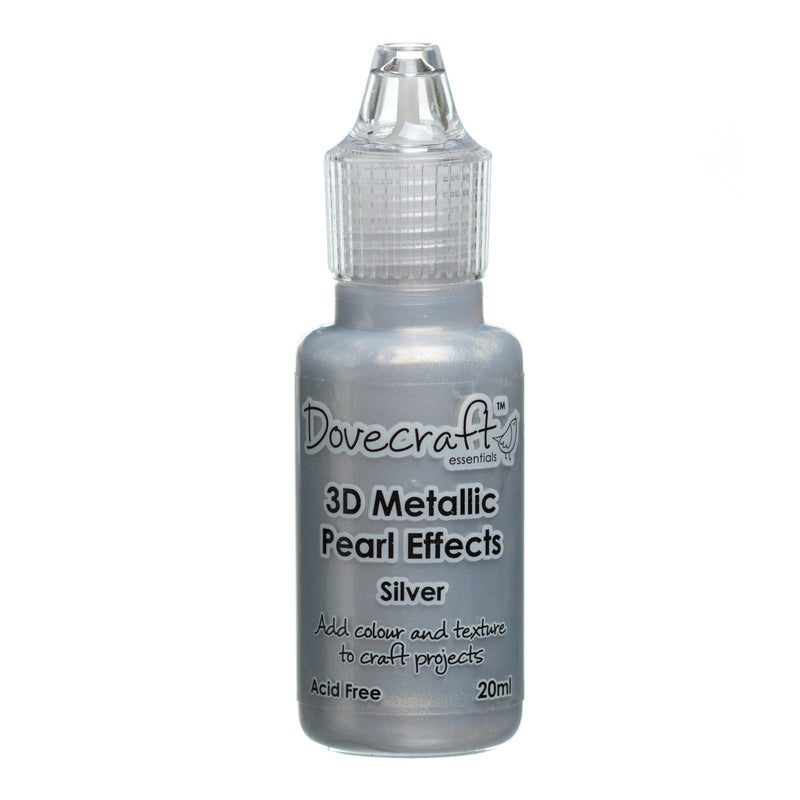 Dovecraft 3D Metallic Pearl Effect Glue Paint in Silver