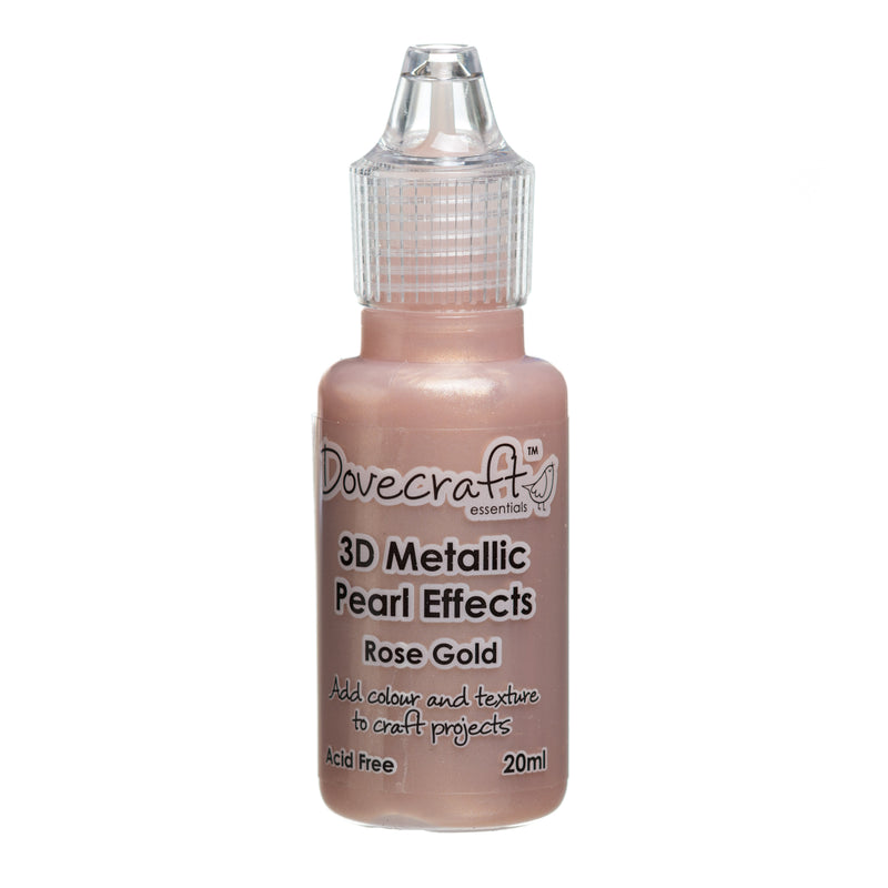 Dovecraft 3D Metallic Pearl Effect Glue Paint in Rose Gold