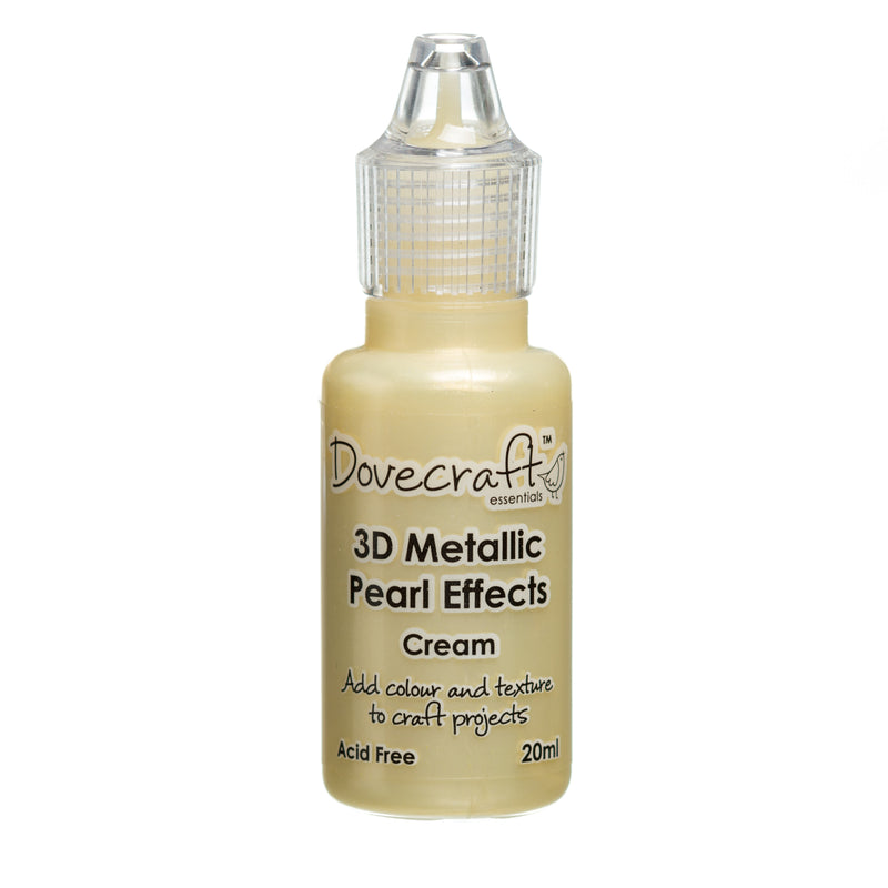Dovecraft 3D Metallic Pearl Effect Glue Paint in Cream