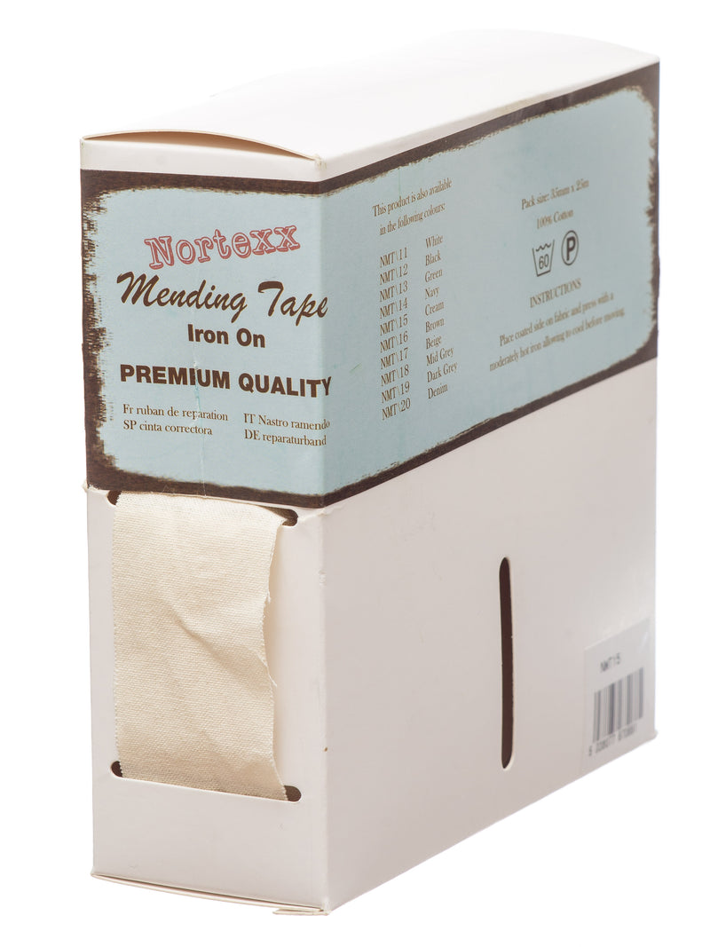 Nortexx Iron On Fabric Mending Tape 100% Cotton in cream