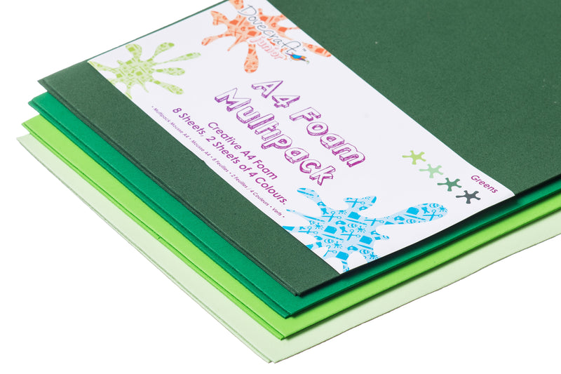 A4 craft foam multi-pack sheets – greens