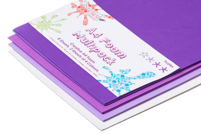 A4 craft foam multi-pack sheets – purples