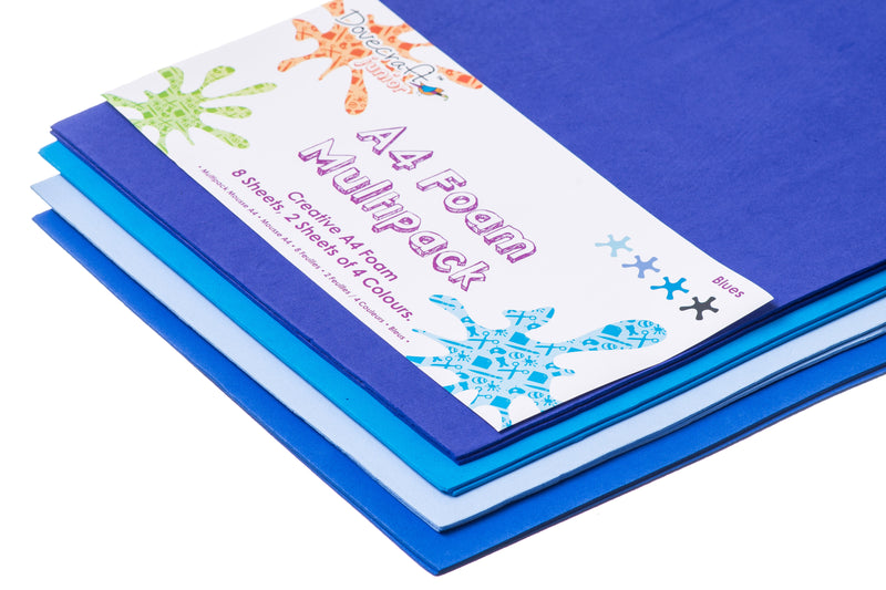 A4 craft foam multi-pack sheets – blues
