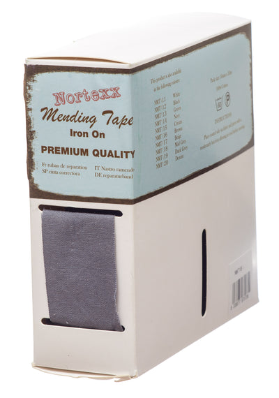 Nortexx Iron On Fabric Mending Tape 100% Cotton in grey