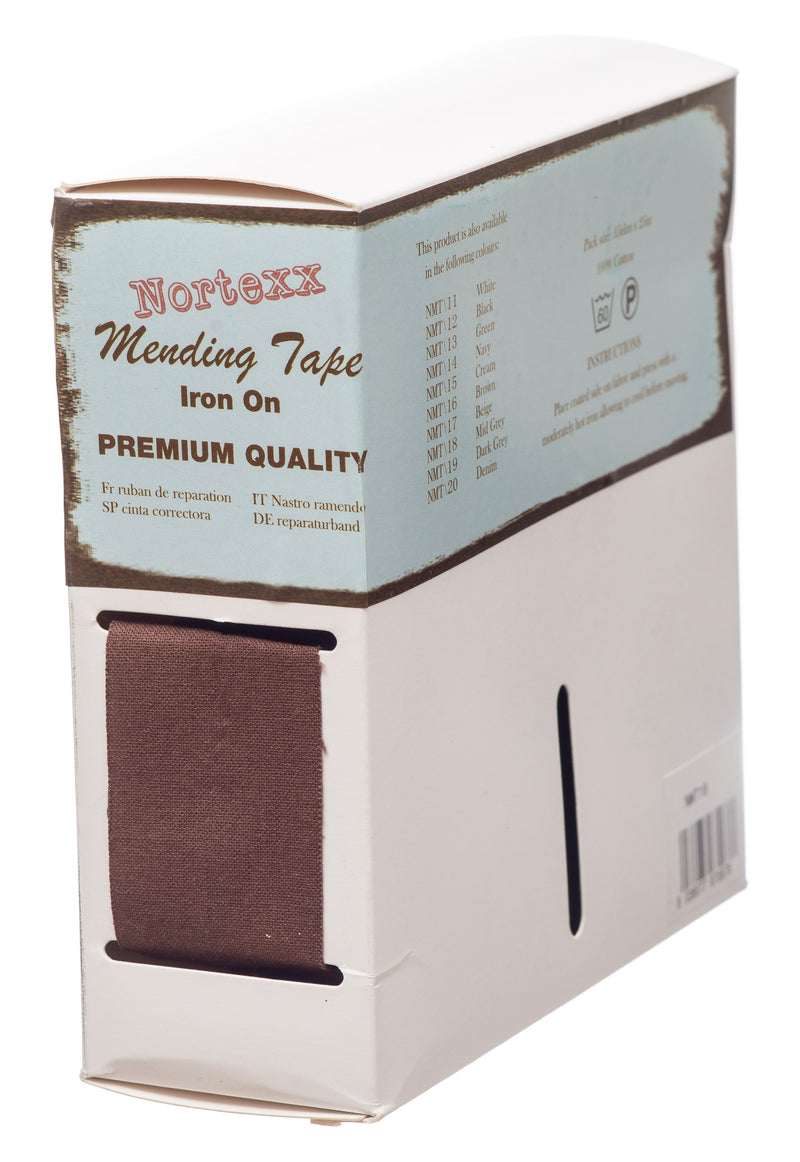 Nortexx Iron On Fabric Mending Tape 100% Cotton in brown