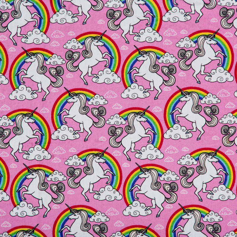 Unicorn and Rainbow Print Pink