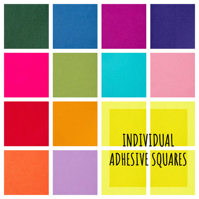 Sticky back / adhesive 9" Felt Squares / 22 cm felt squares in 48 Colours