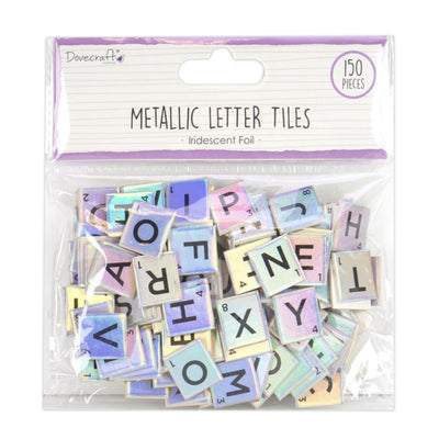 Dovecraft metallic scrabble letter tiles – iridescent foil