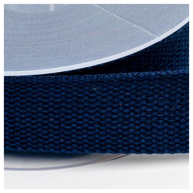 Cotton Basket Weave Webbing 30mm in navy blue