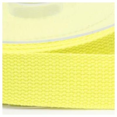 Cotton Basket Weave Webbing 30mm in neon yellow