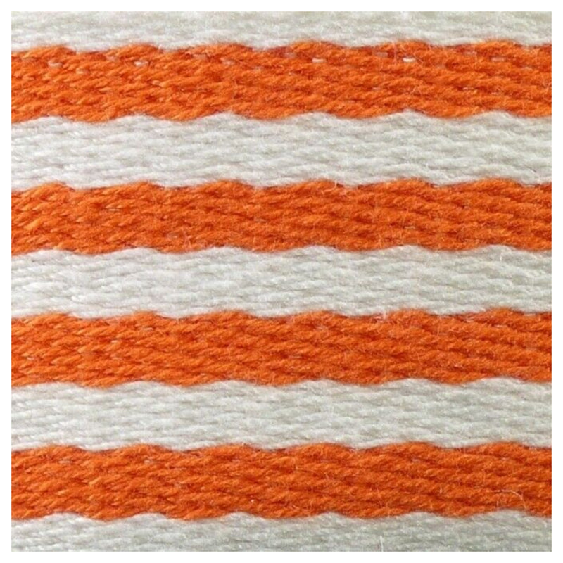 38mm Striped Webbing in orange and white