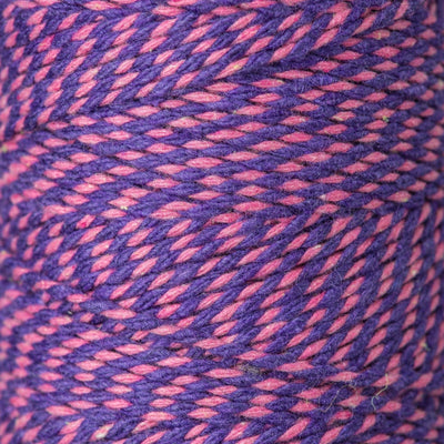 2mm Bright Bakers Twine/String in striped pink and violet purple#