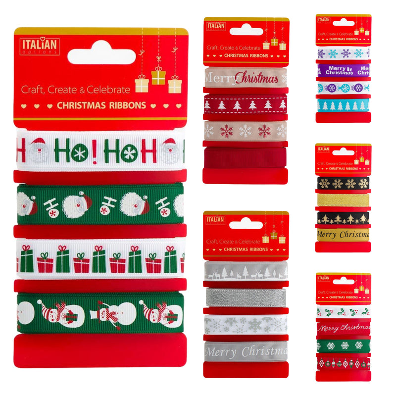 Christmas ribbons multipack with various festive and fun designs