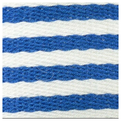 38mm Striped Webbing in royal blue and white