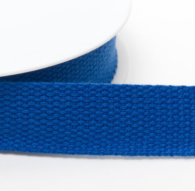 Cotton Basket Weave Webbing 30mm in royal blue