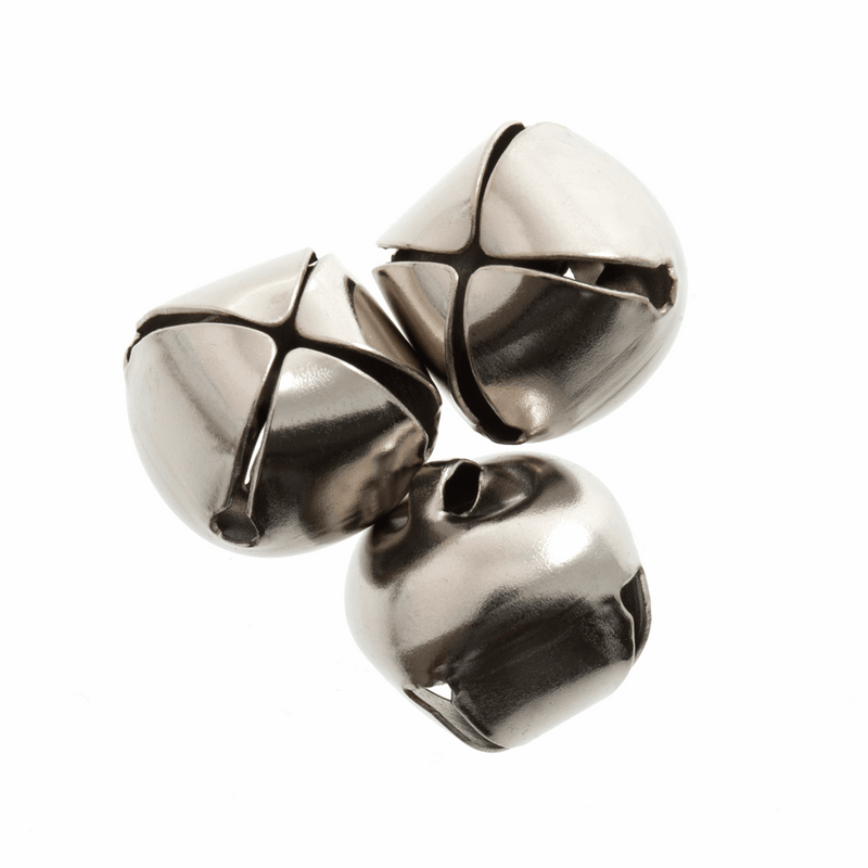 Silver Christmas Trimits 20mm jingle bells. Pack of 2.