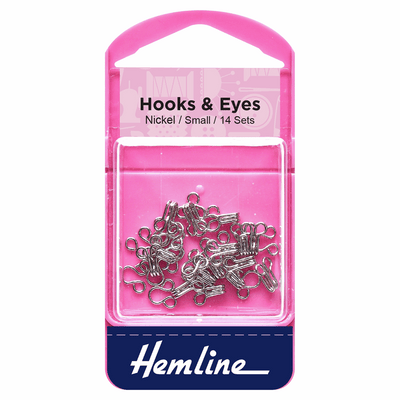 Hemline Hooks & Eyes Fasteners size 1 small in nickel