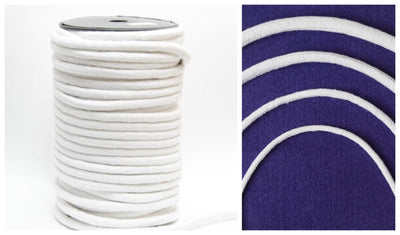 Professional grade chunky and smooth White Piping Cord in 4mm, 5mm, 6mm and 8mm