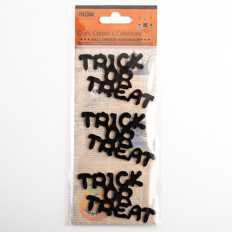 Italian Options glitter Halloween stick-on - trick or treat pack of 3.
