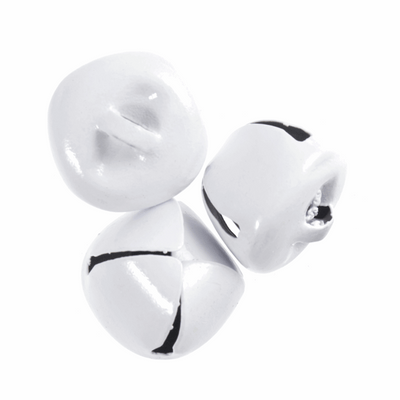 White Christmas Trimits 20mm jingle bells. Pack of 2.
