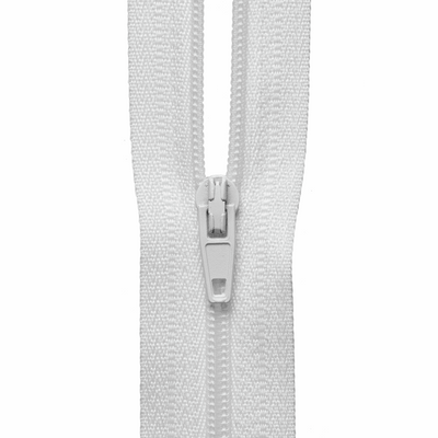 This lightweight nylon continuous zip is ideal for sleeping bags, bedding, cushions, bean bags, soft furnishing, clothing and haberdashery in white