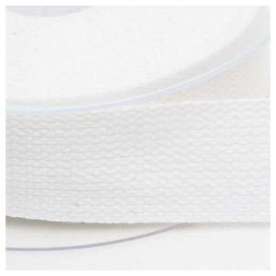 Cotton Basket Weave Webbing 30mm in white