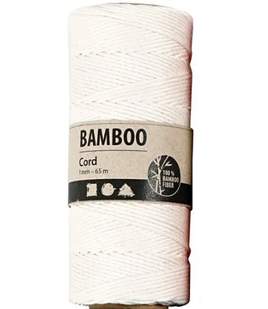 1mm 100% natural Bamboo Cord in white